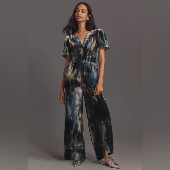 By Anthropologie The Somerset Jumpsuit: Velvet Edition, BNWT, size XL - Picture 1 of 16
